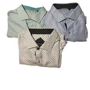 Alex Vando Microfiber Wrinke Free Button Down Shirts Large Set‎ of Three EUC